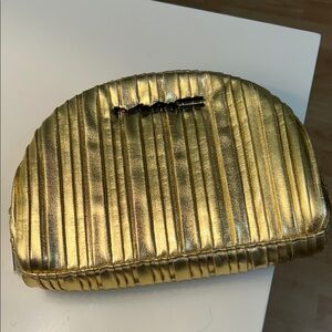 MAC Cosmetics Metallic Gold Pleated Cosmetic Bag